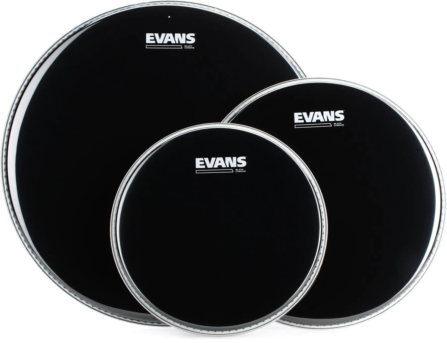 

Пакет Tom из трех предметов Evans Black Chrome — 10/12/16 дюймов