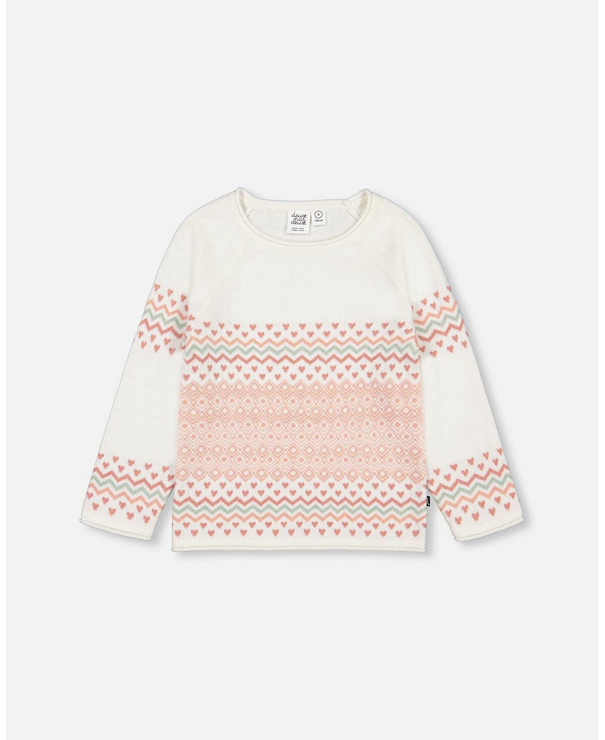 

Свитер жаккардовой вязки для девочек Off White - детский Deux par Deux