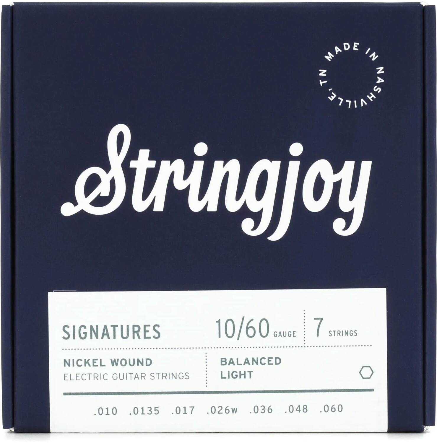 

Stringjoy Signatures 7-струнные сбалансированные струны для электрогитары с никелевой обмоткой — легкий калибр (.010–.060)