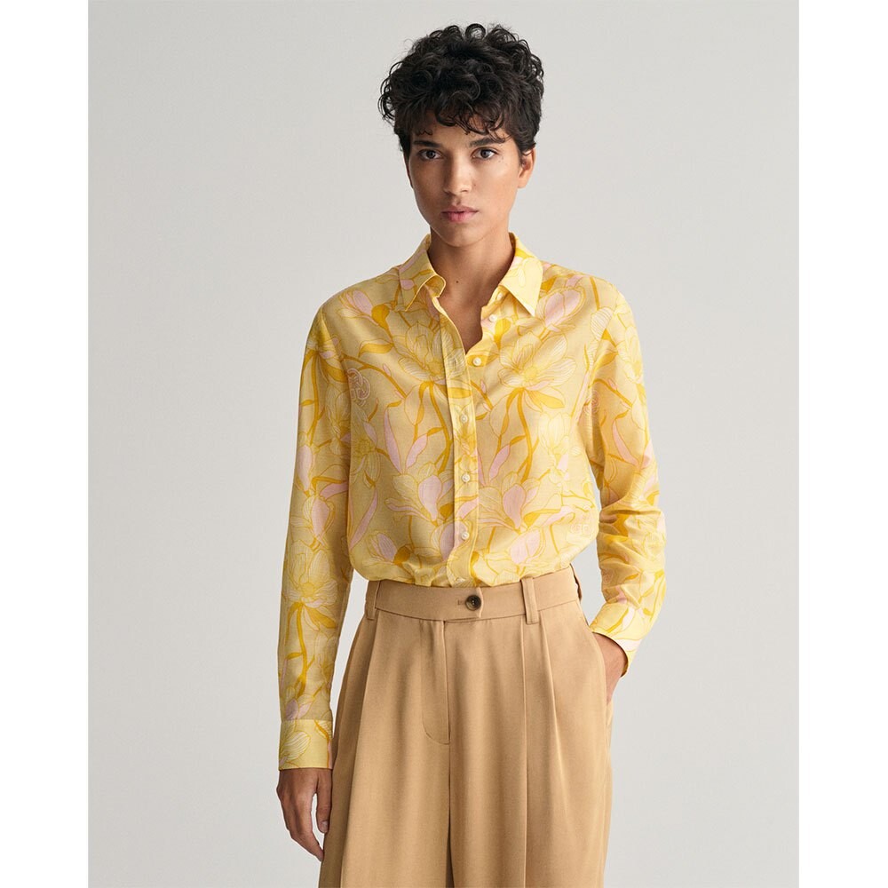 

Рубашка с длинным рукавом Gant Reg Magnolia Print, желтый