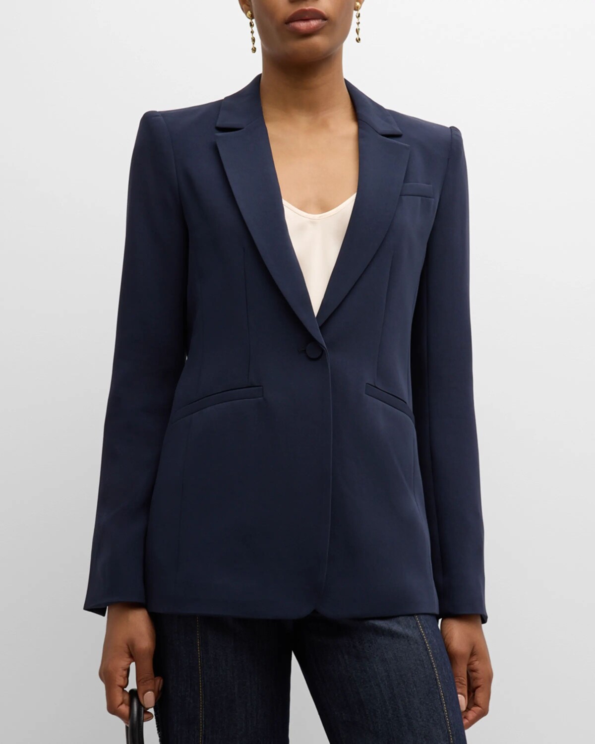 

Креповый блейзер Tailorie Karlie Cinq a Sept, цвет Navy