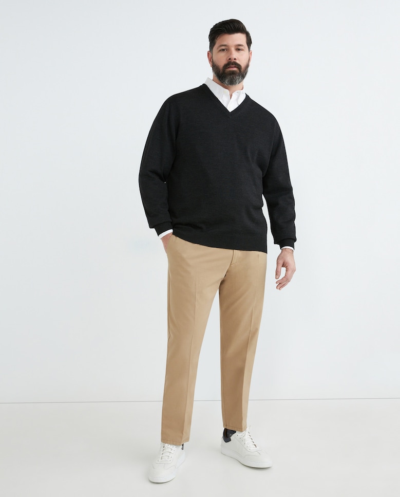 Базовый мужской свитер больших размеров Emidio Tucci, угольно-серый мужской свитер с v образным вырезом однотонный универсальный весенний свитер без рукавов для школы
