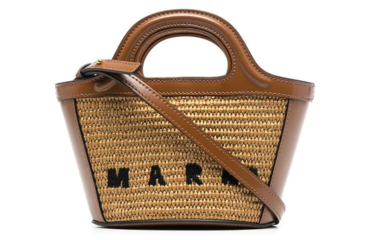 

Сумка женская Marni Embroidery Weave Mini с вышивкой, коричневый