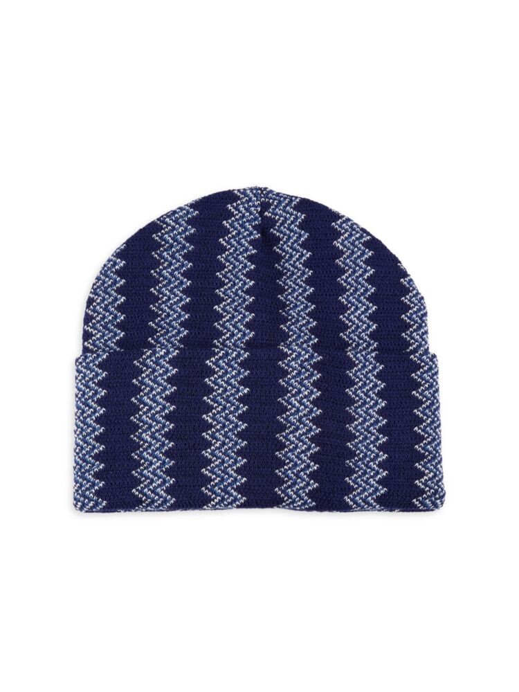 

Шапка-бини из смесовой шерсти с зигзагом Missoni, темно-синий