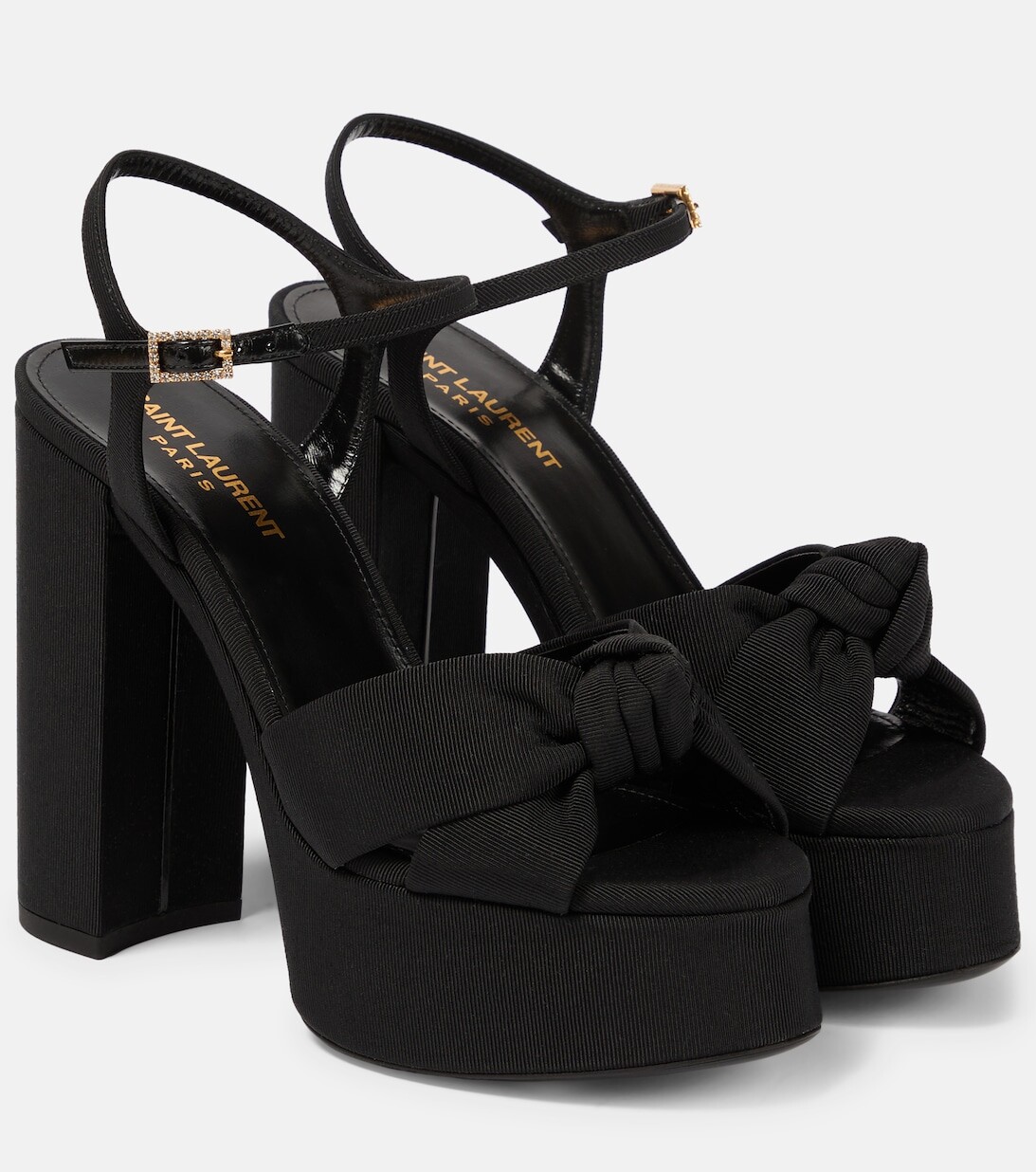 

Босоножки Bianca 125 на платформе в рубчик Saint Laurent, черный