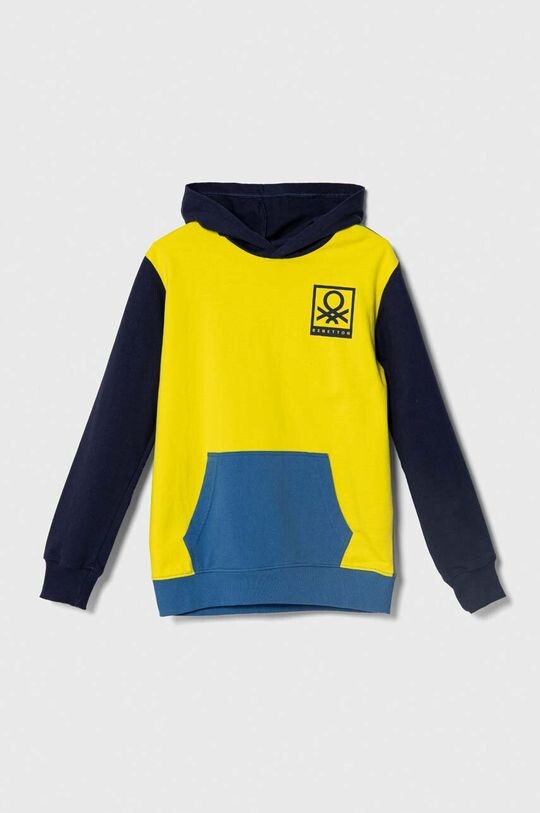 

Детская хлопковая толстовка United Colors of Benetton, желтый