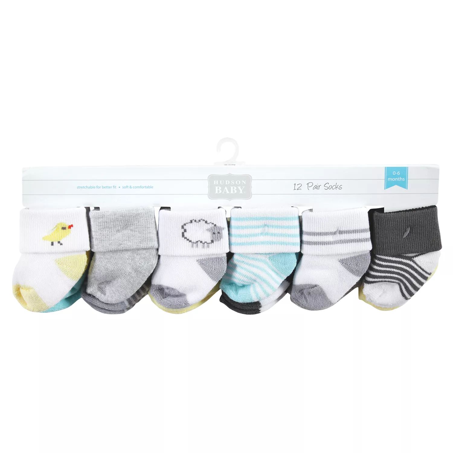 Носки унисекс Hudson Baby из хлопка для новорожденных и махровые носки, ферма, 12 шт. Hudson Baby