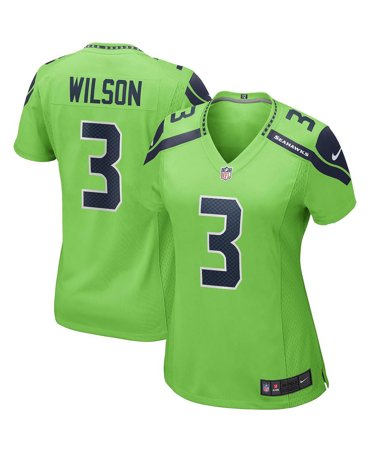 Женская футболка для альтернативной игры Russell Wilson Neon Green Seattle Seahawks Nike, зеленый huda neon green eyeshadow