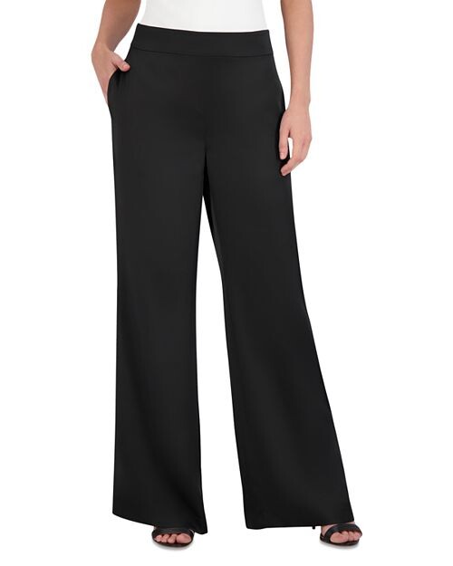 

Широкие тканые брюки BCBGMAXAZRIA, цвет Black