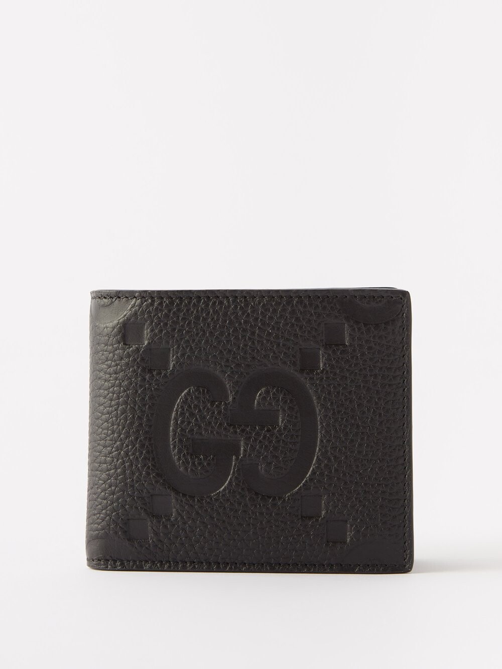 

Складной кожаный кошелек с тиснением gg Gucci, черный