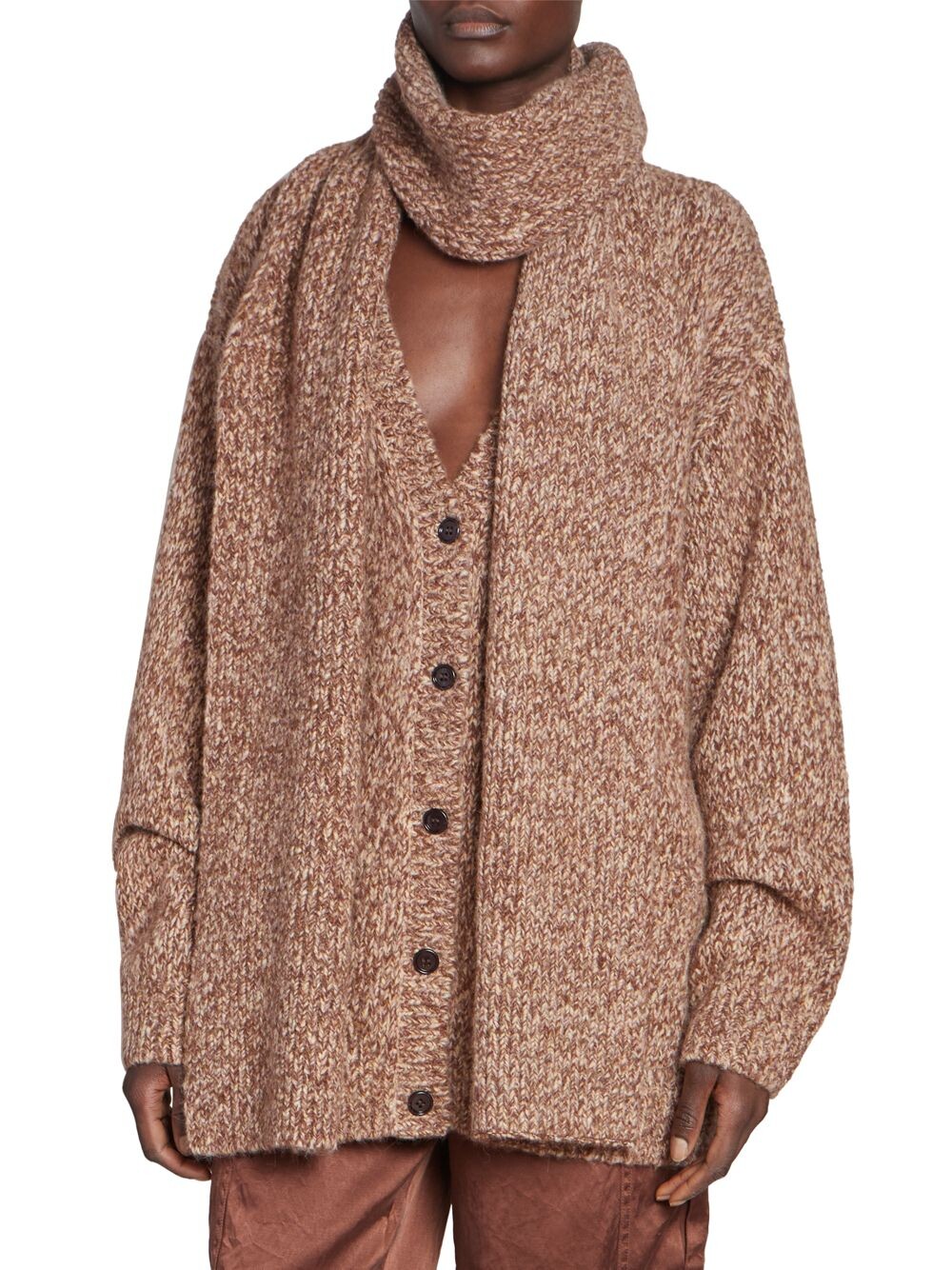 

Шарф Toyson из шерсти и альпаки Dries Van Noten, коричневый