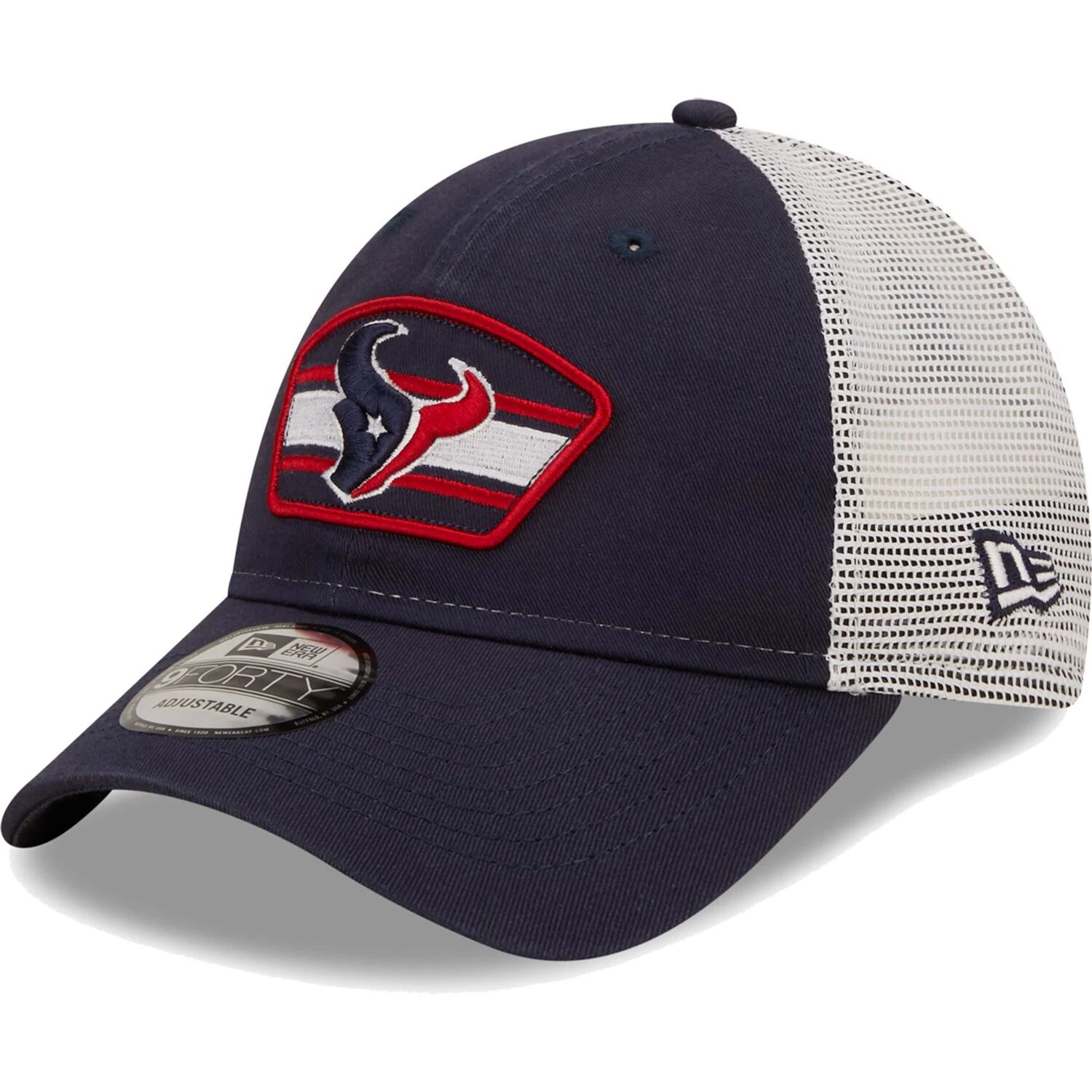 

Мужская кепка New Era темно-синего/белого цвета с нашивкой-логотипом Houston Texans Trucker 9FORTY Snapback