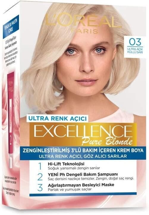 

Loreal Paris Excellence Pure Blonde 03 Ультрасветлый пепельный блондин