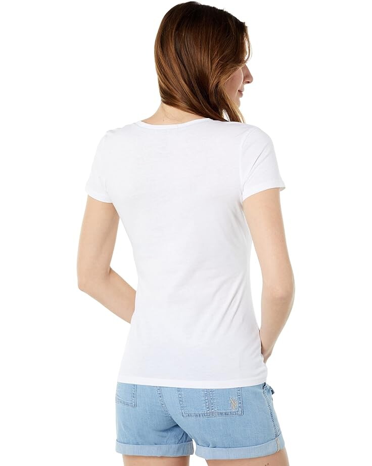 

Футболка U.S. POLO ASSN. Foil Pony V-Neck Tee, белый