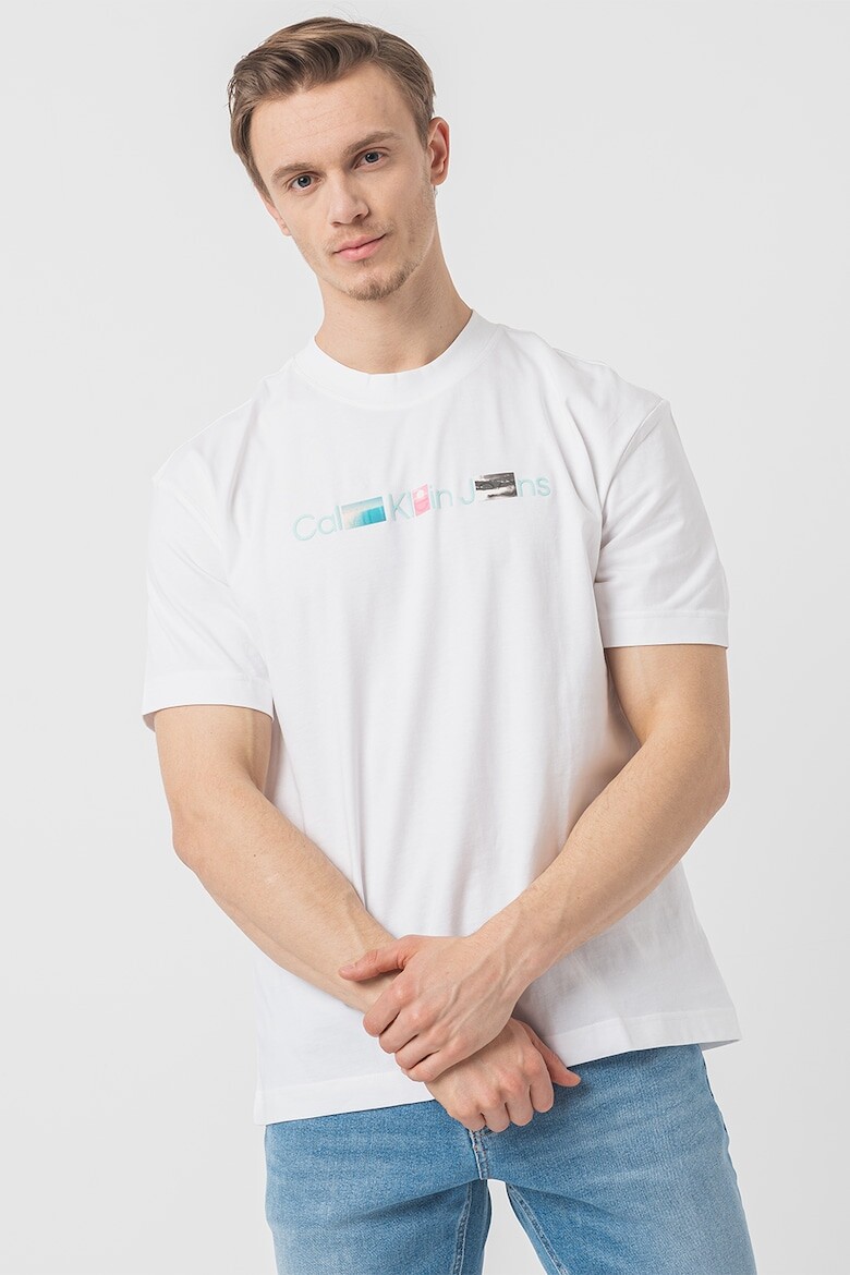 

Хлопковая футболка Calvin Klein Jeans, белый