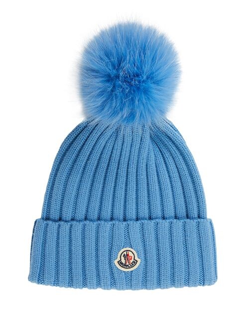 

Шляпа с помпоном в рубчик Moncler, цвет Blue