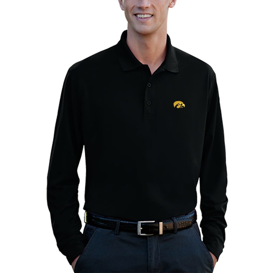 

Поло с длинным рукавом Vantage Apparel Iowa Hawkeyes, черный