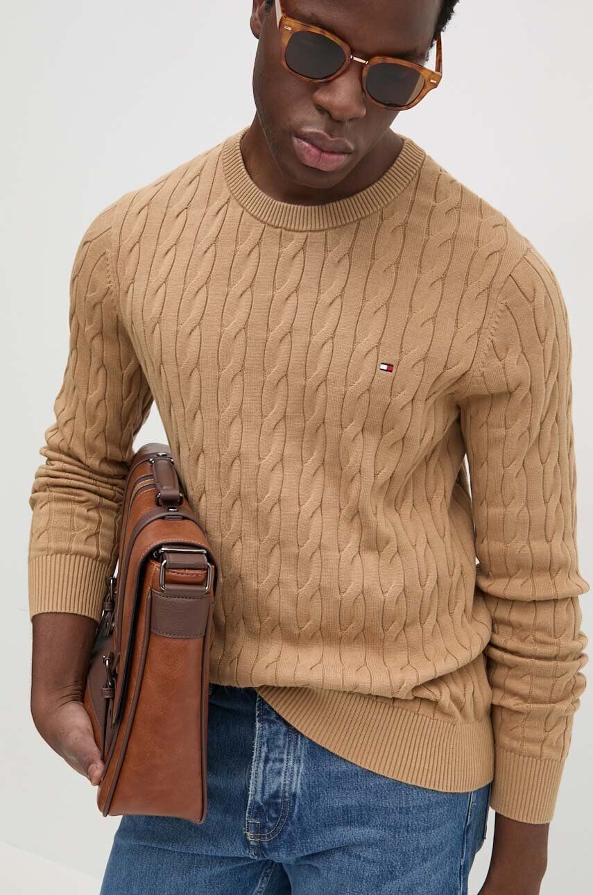 

Хлопковый свитер Tommy Hilfiger, бежевый