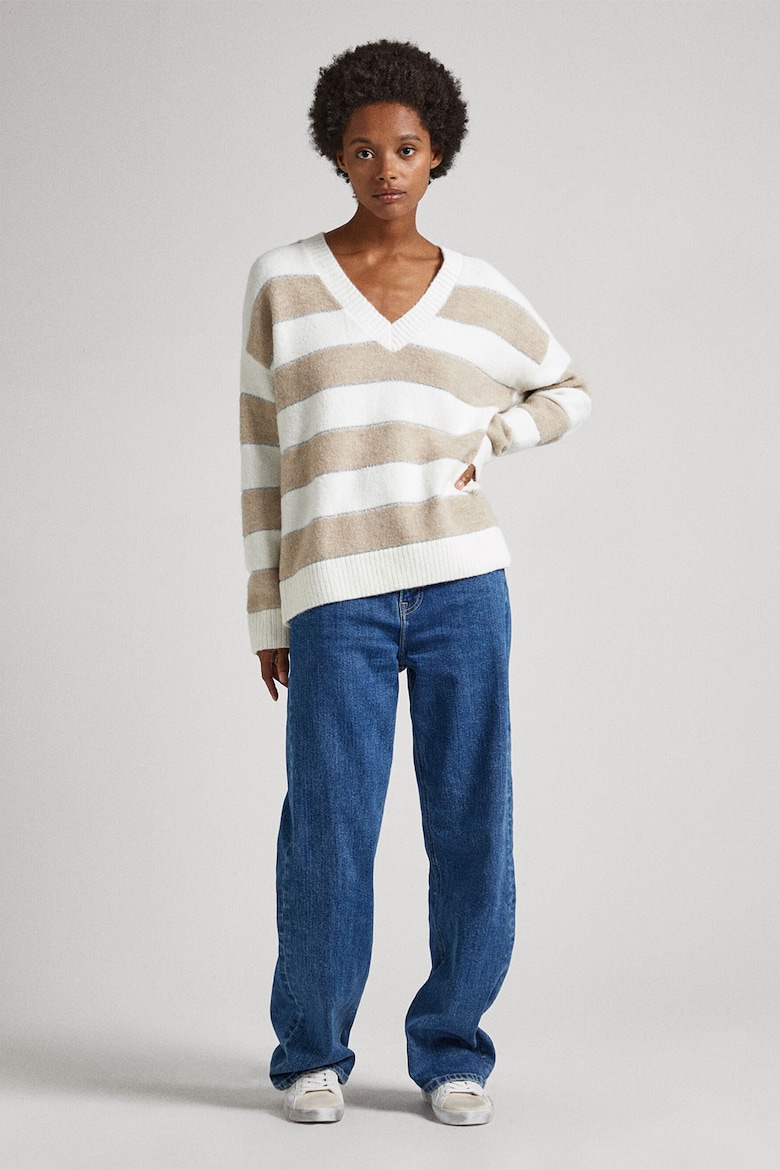 Свободный свитер с заостренным воротником Pepe Jeans London, белый