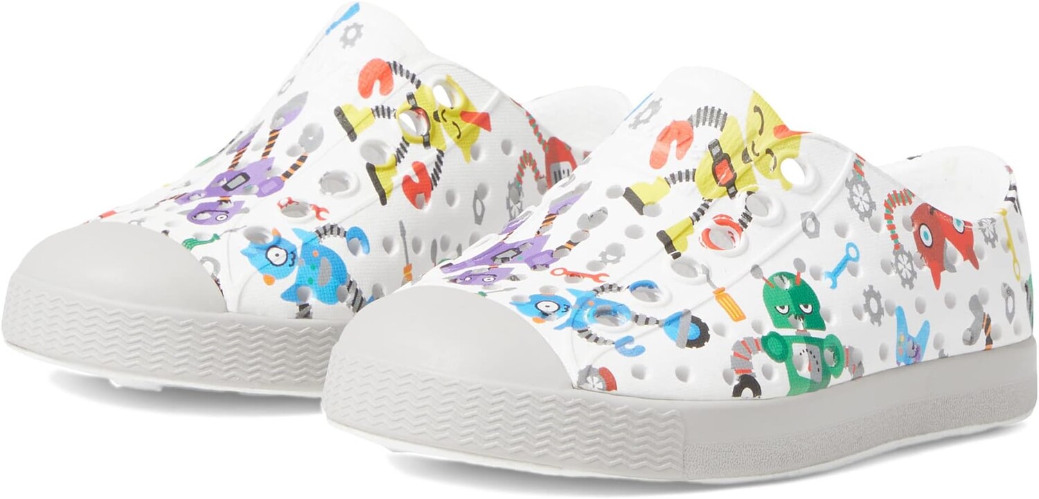 

Кроссовки Jefferson Sugarlite Print Native Shoes Kids, цвет Shell White/Mist Grey/Raincoat Robuddies