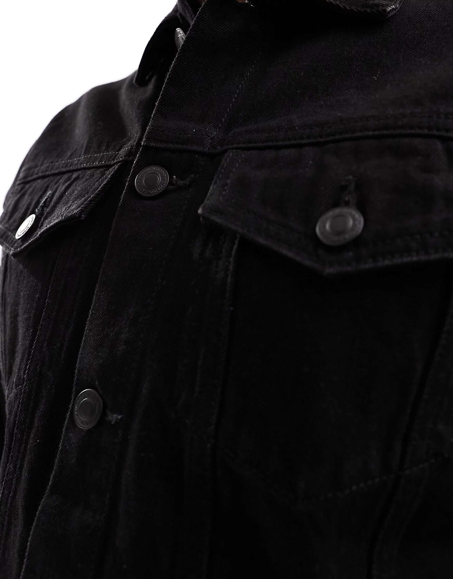 Черная джинсовая куртка New Look