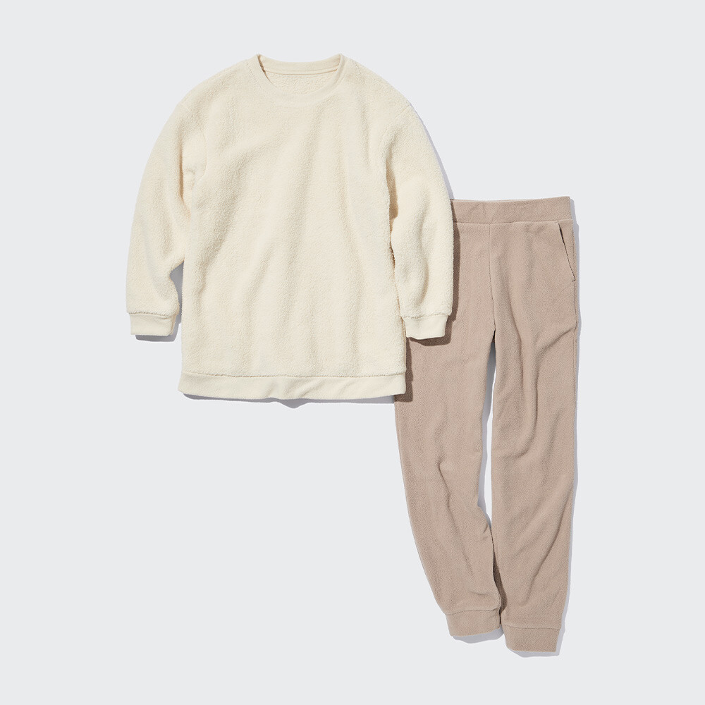 

Костюм Uniqlo флисовый с длинными рукавами, светло-бежевый