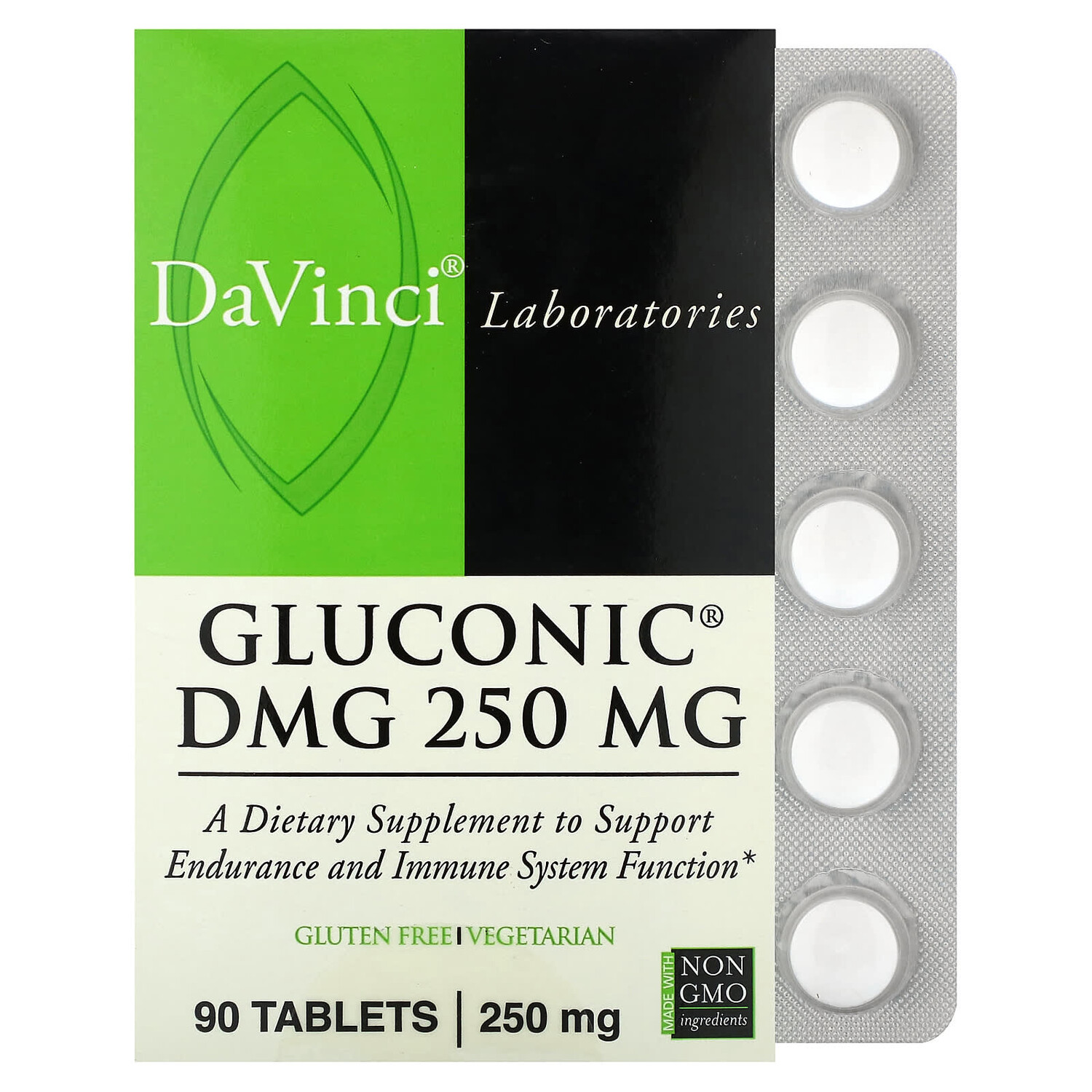 

Глюконик DMG, 250 мг, 90 таблеток, DaVinci Laboratories of Vermont