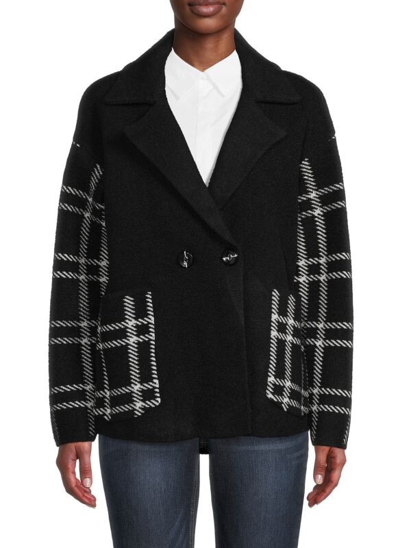 

Пальто с заниженными плечами и вырезом на лацканах M MAGASCHONI Black ivory, Черный