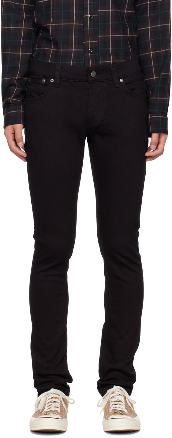 

Черные махровые джинсы Nudie Jeans