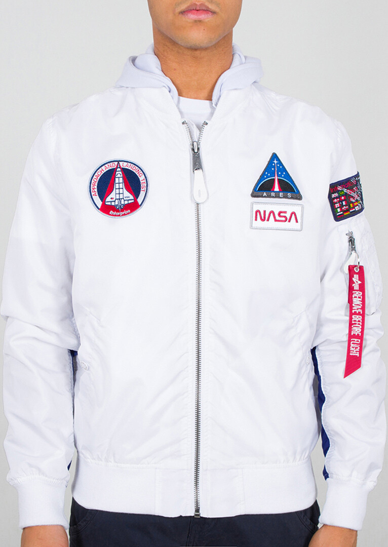 

Куртка Alpha Industries MA-1 TT Hood NASA, белая
