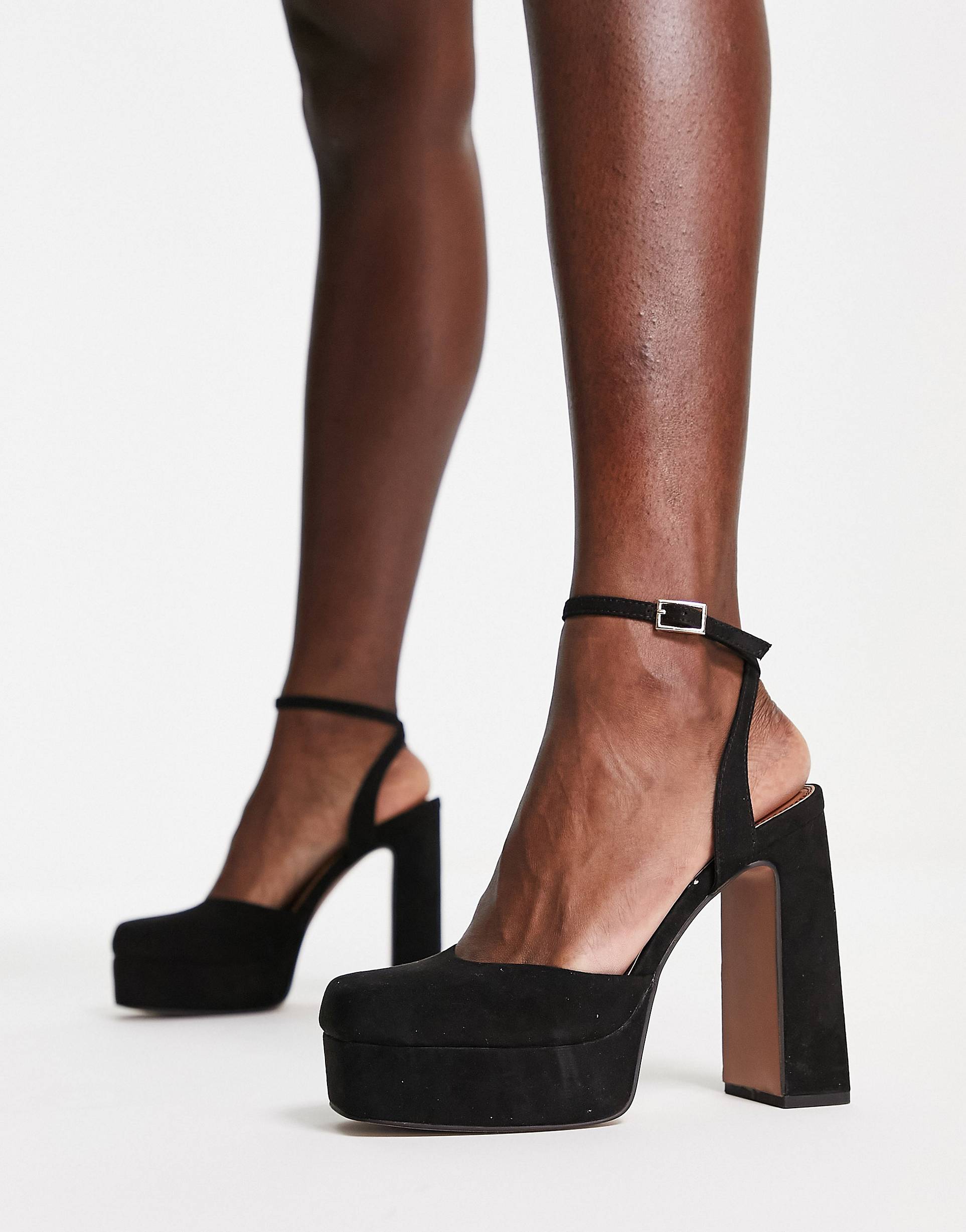 Туфли на высоком каблуке с остроконечной платформой Asos Design, черный черные туфли на каблуке с эластичной пяткой на среднем каблуке toteme