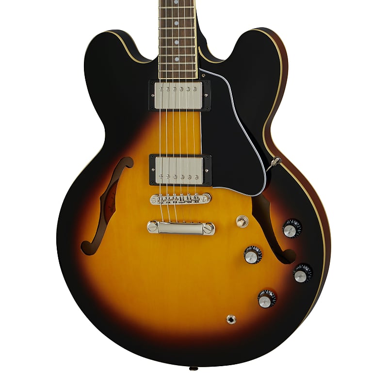 Полуакустическая электрогитара Epiphone ES-335, Vintage Sunburst Inspired by Gibson ES-335 burny rsa70 blk полуакустическая электрогитара с кейсом форма корпуса es 335 цвет черный