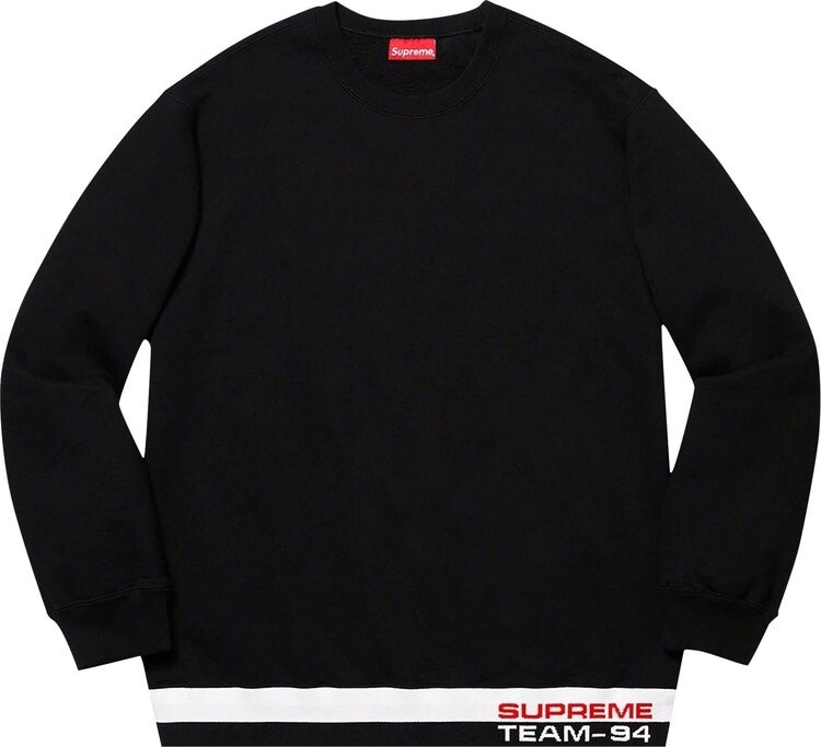 

Толстовка Supreme Rib Stripe Crewneck 'Black', черный