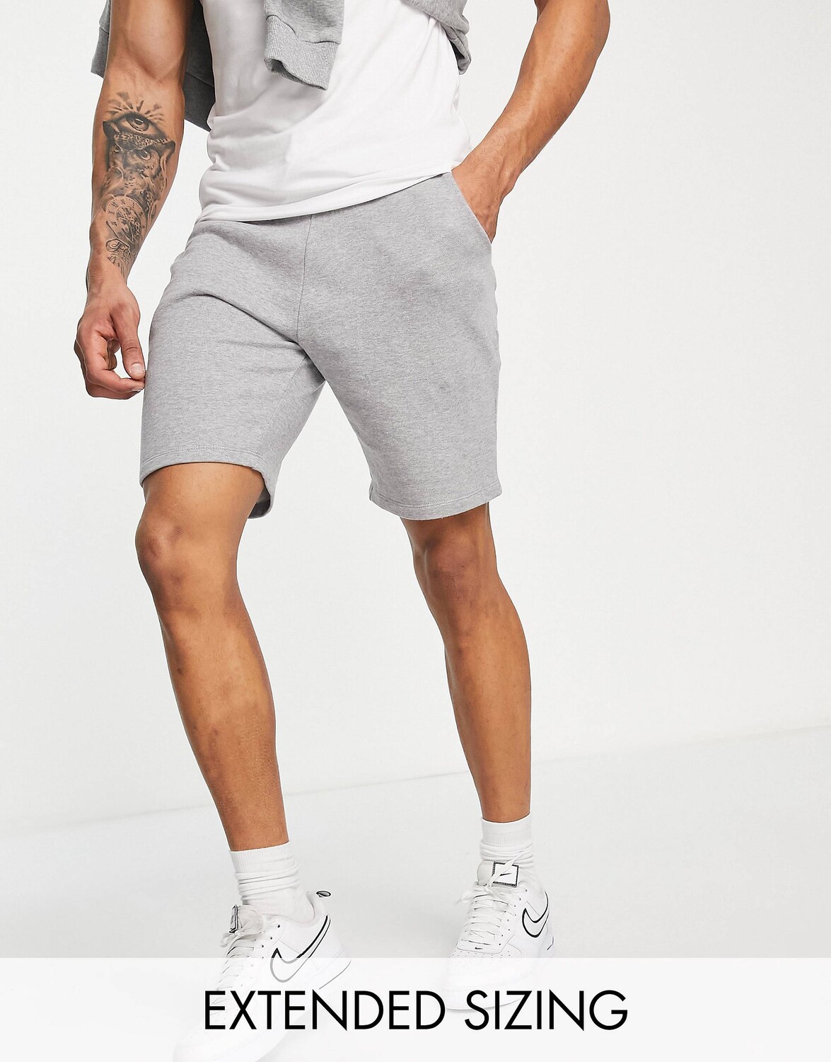 

Узкие шорты из джерси серого меланжевого цвета ASOS DESIGN