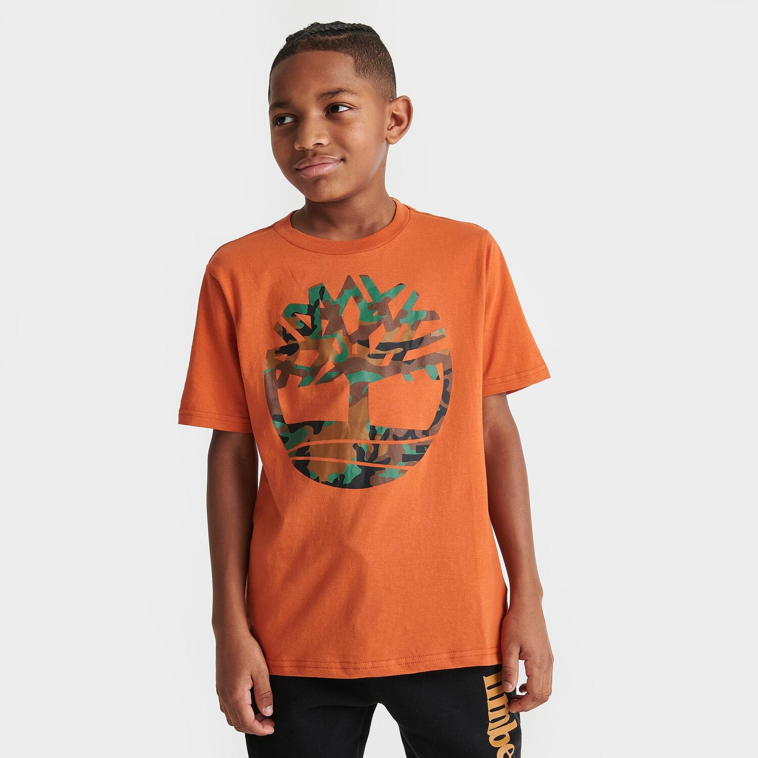 

Детская футболка с камуфляжным принтом Timberland Big Tree Logo, апельсин