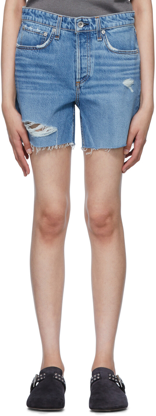 

Синие джинсовые шорты Rosa rag & bone