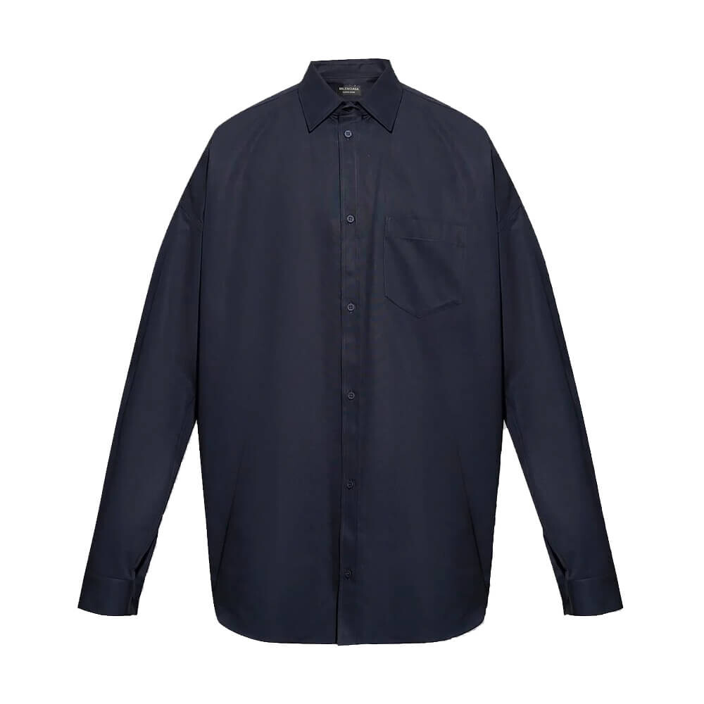 

Рубашка Balenciaga Button-up Oversized, тёмно-синий