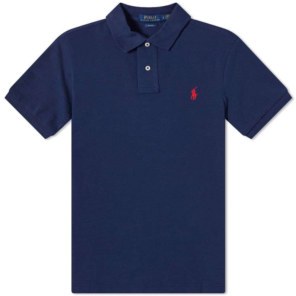 

Футболка Polo Ralph Lauren Slim Fit Polo, Синий