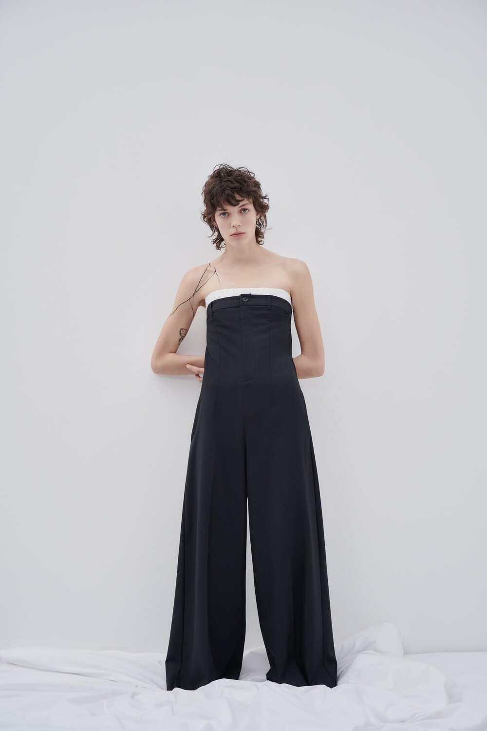

Комбинированный комбинезон полной длины ZARA, темно-синий