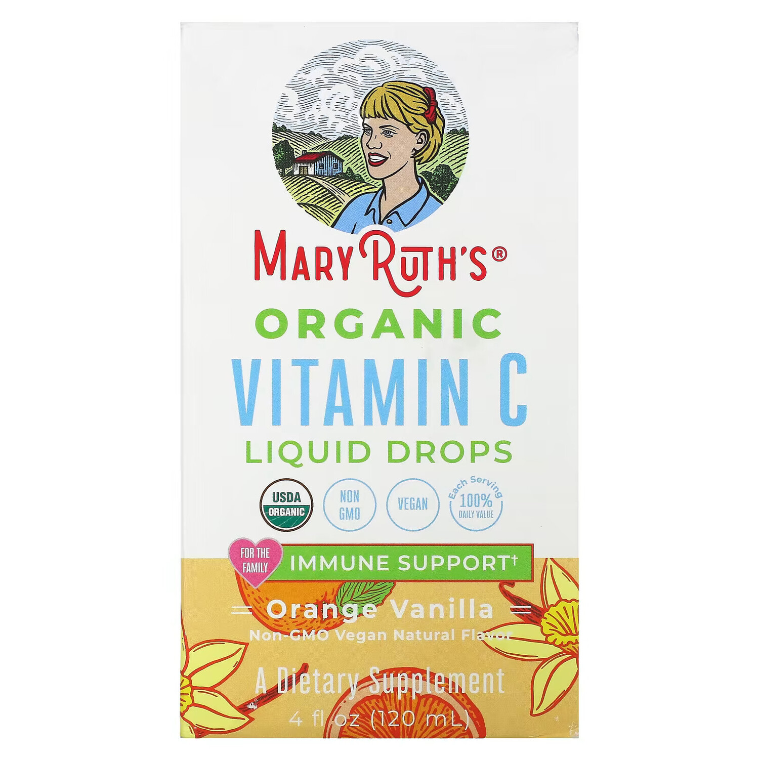 

MaryRuth Organics, Органический витамин C в жидких каплях, апельсин и ваниль, 120 мл (4 жидк. Унции)