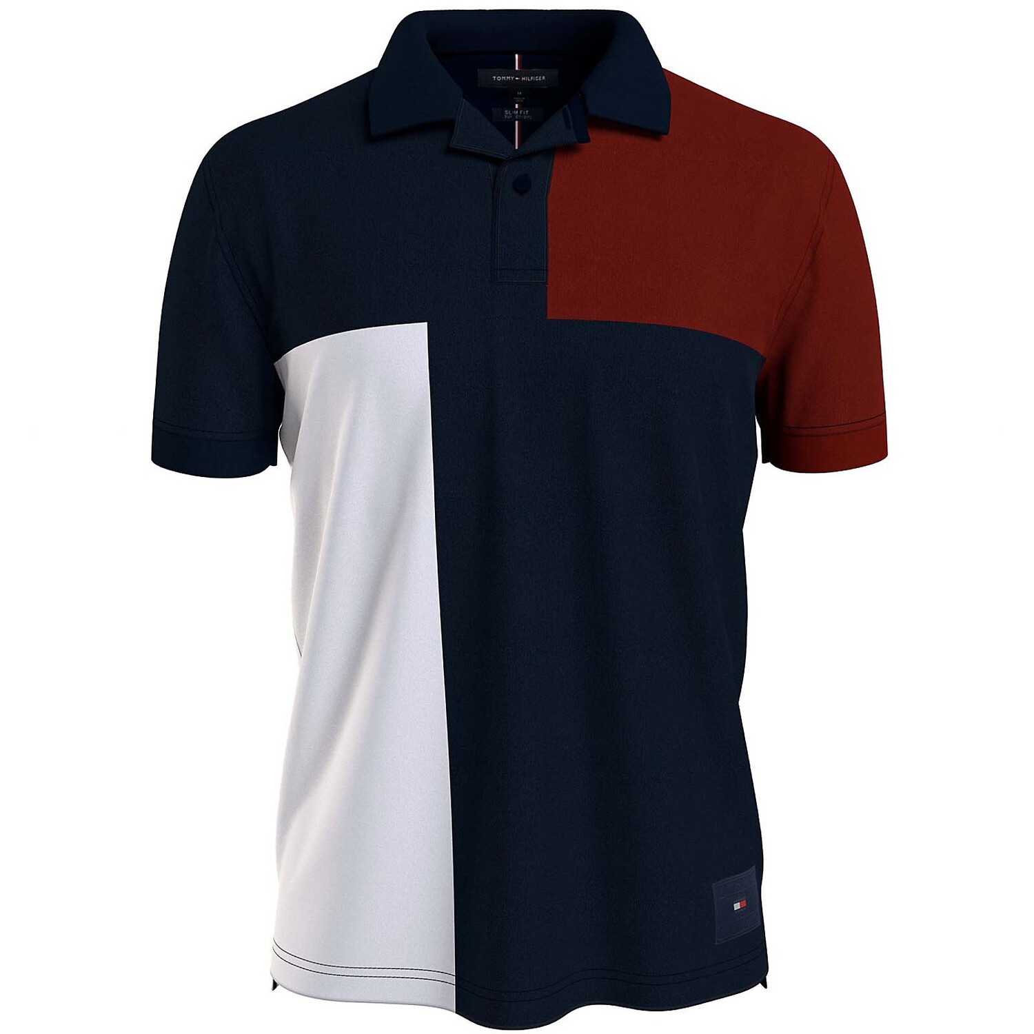 

Поло Tommy Hilfiger Colorblock Regular Fit, красный/мультиколор