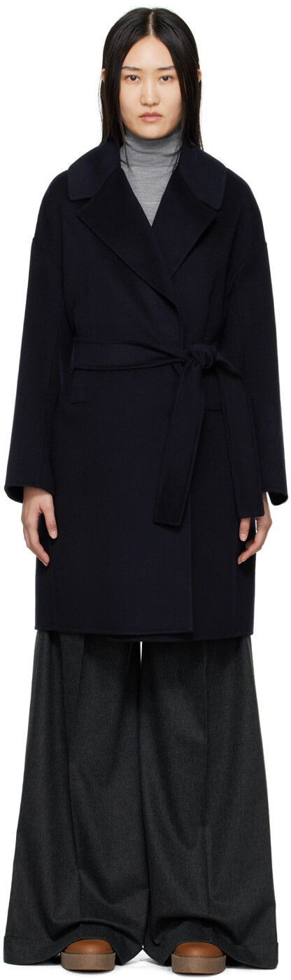 

Темно-синее пальто Eolo S Max Mara, Синий