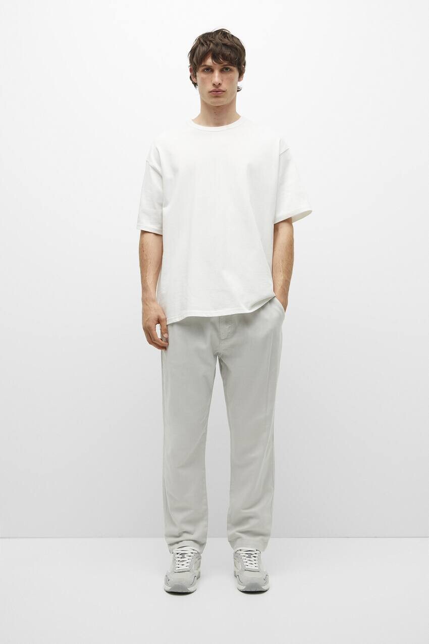 

Базовые брюки чинос из смеси льна Pull&Bear, Серый