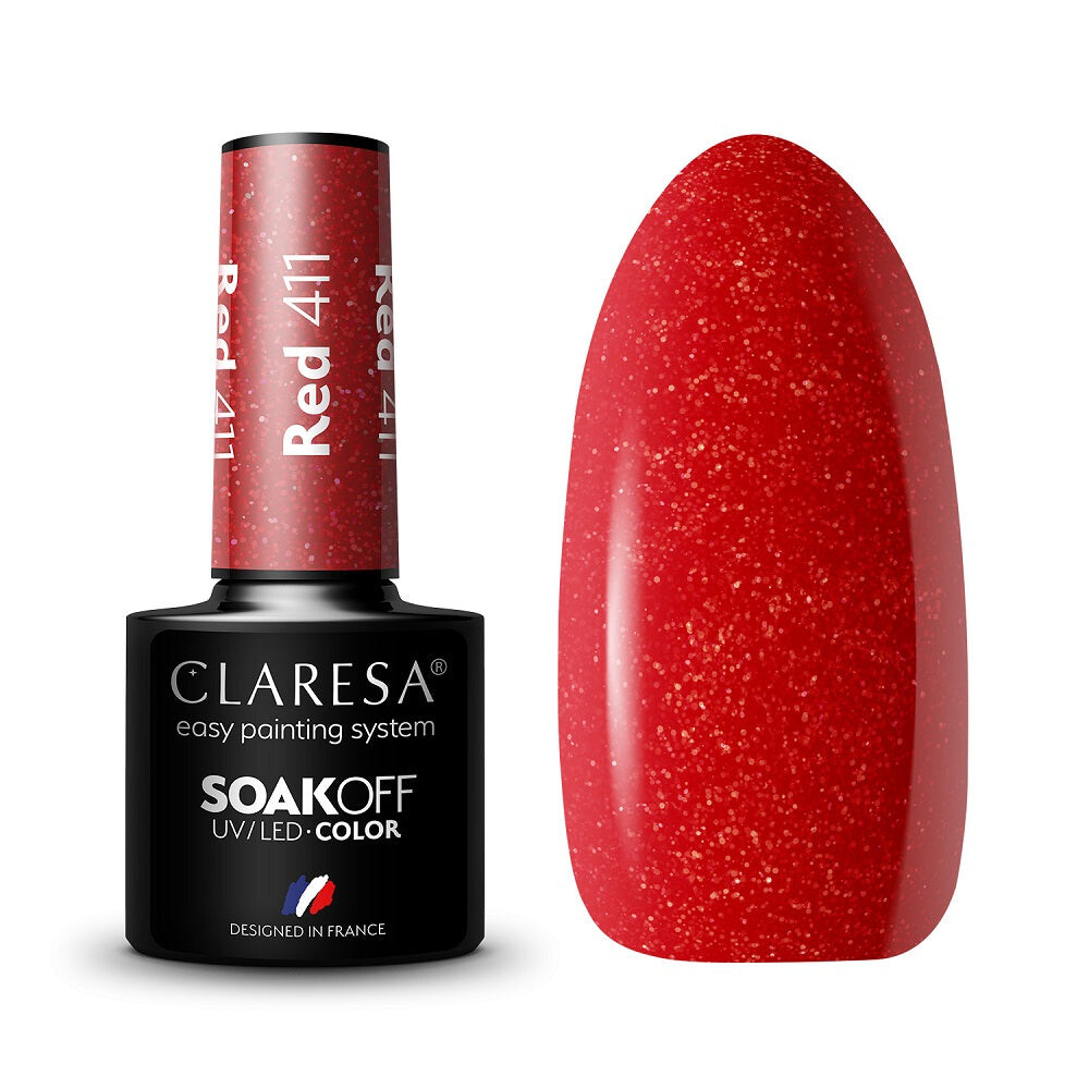 

Claresa Гибридный лак Soak Off UV/LED Красный 411 5г