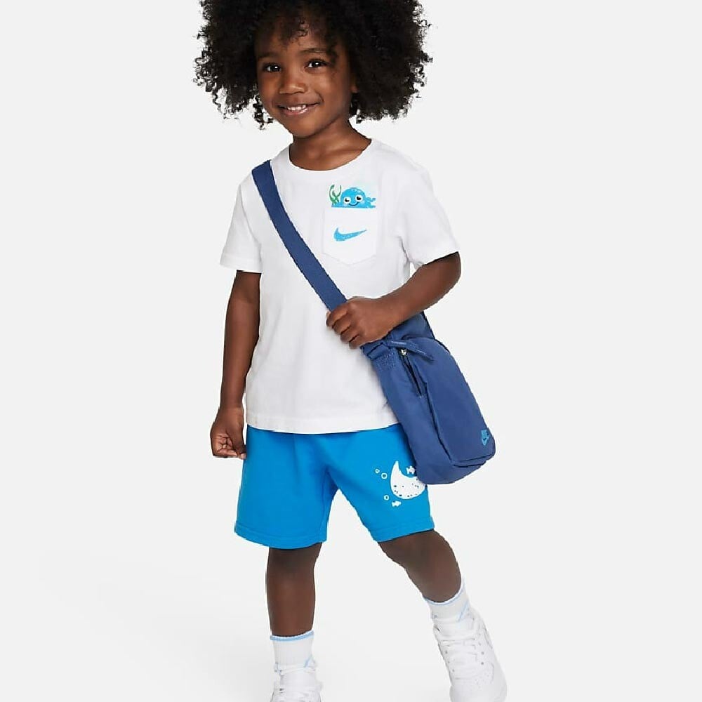 

Комплект шорты и футболка Nike Sportswear Coral Reef Tee and Shorts Set Toddler, белый/синий