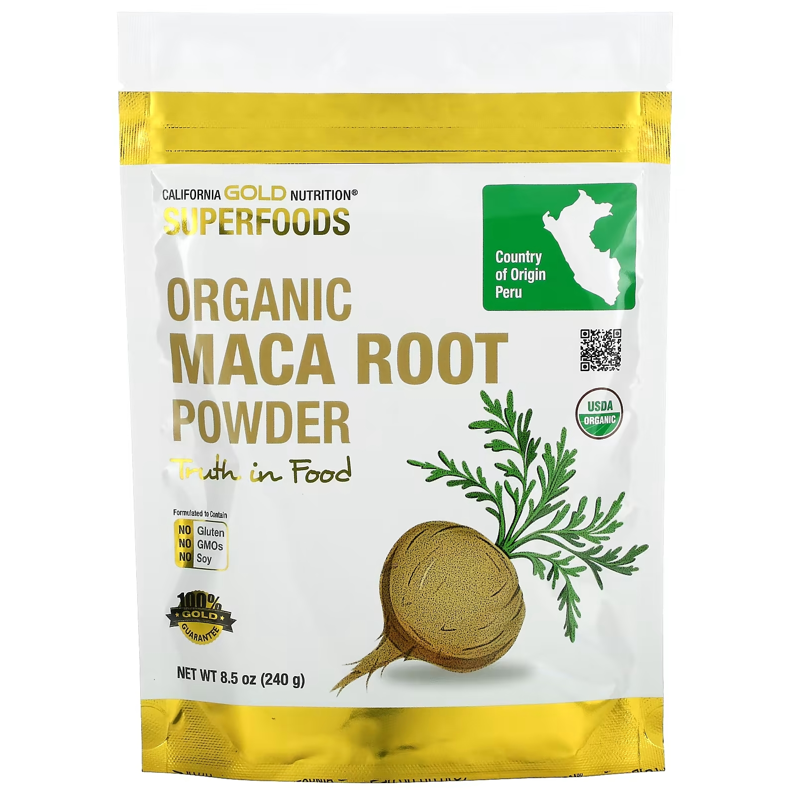 Порошок Органического Корня Маки California Gold Nutrition Superfoods, 240 г органический порошок корня маки mrm nutrition 240 г