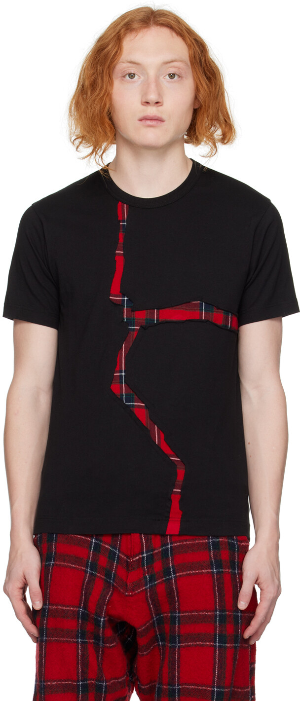 

Черная футболка в шотландскую клетку Comme des Garçons Shirt
