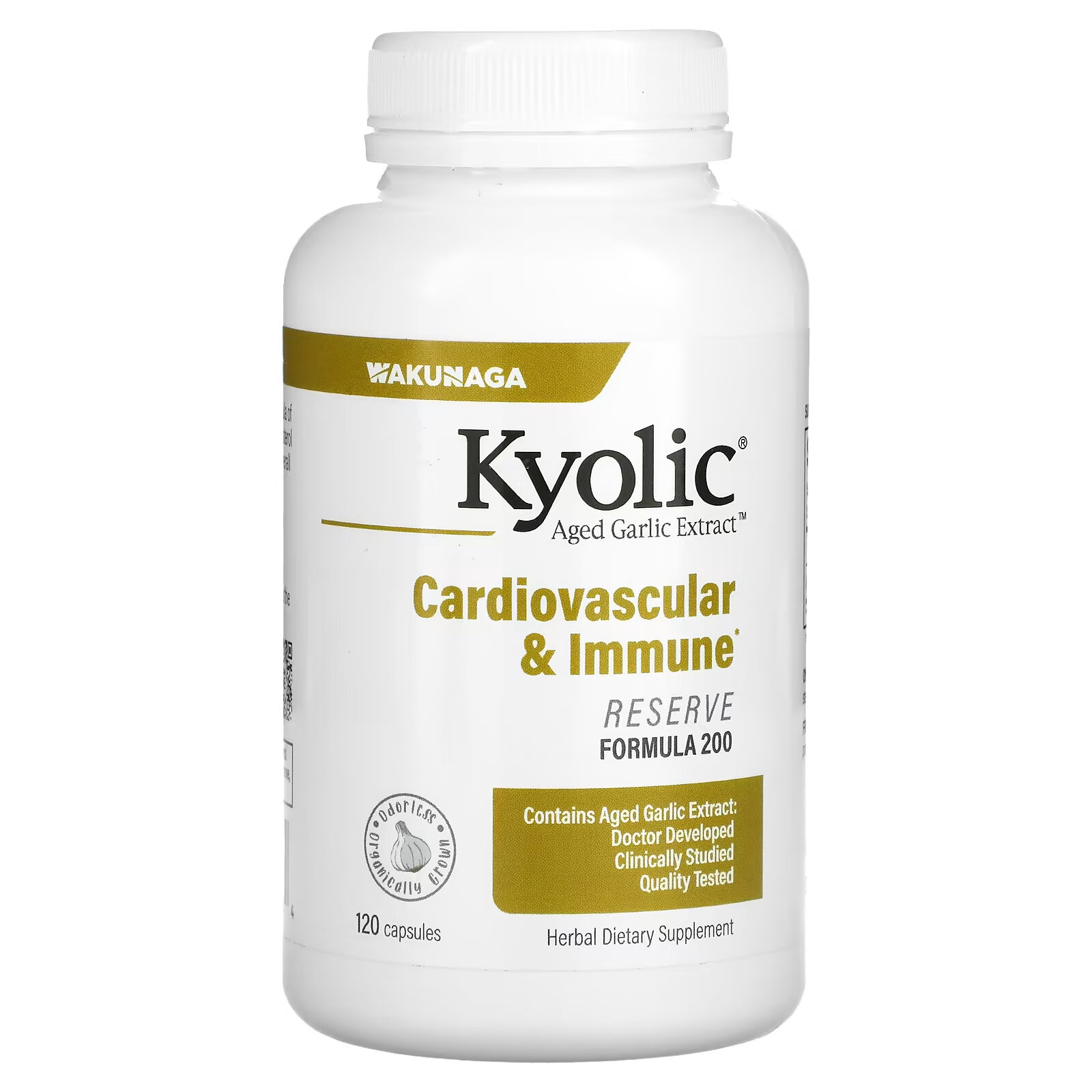 Kyolic, Выдержанный экстракт чеснока, для сердечно-сосудистой и иммунной систем, 120 капсул kyolic экстракт зрелого чеснока дополнительный резерв 120 капсул