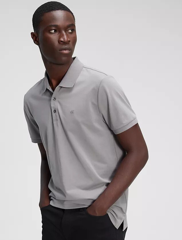 

Футболка поло Calvin Klein Classic Smooth Cotton, серый