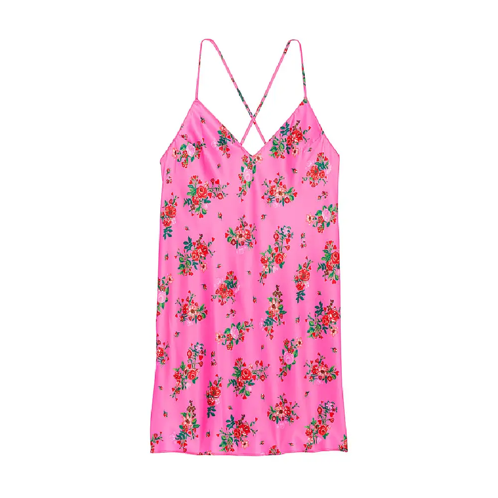 

Комбинация Victoria's Secret Icon Satin Open-Back, розовый